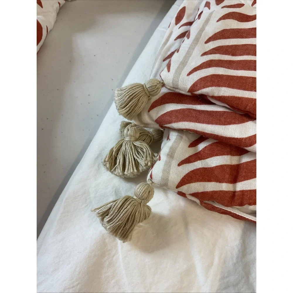 SERENA & LILY 4-PC QUEEN BEDDING BUNDLE Rust Orange Granada Euro hotel Duvet